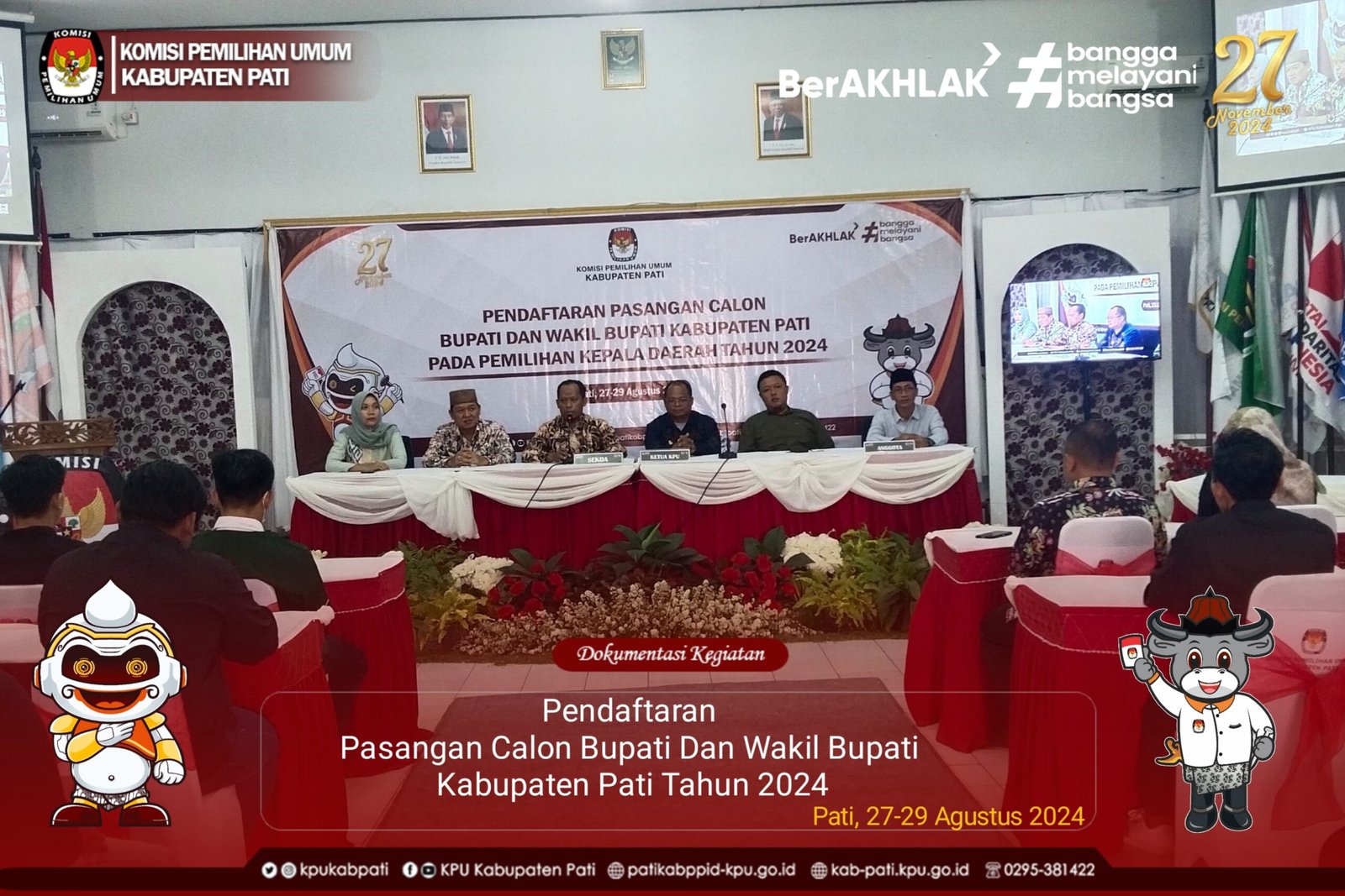 Pendaftaran Paslon Bupati dan Wakil Bupati Kabupaten Pati Tahun 2024