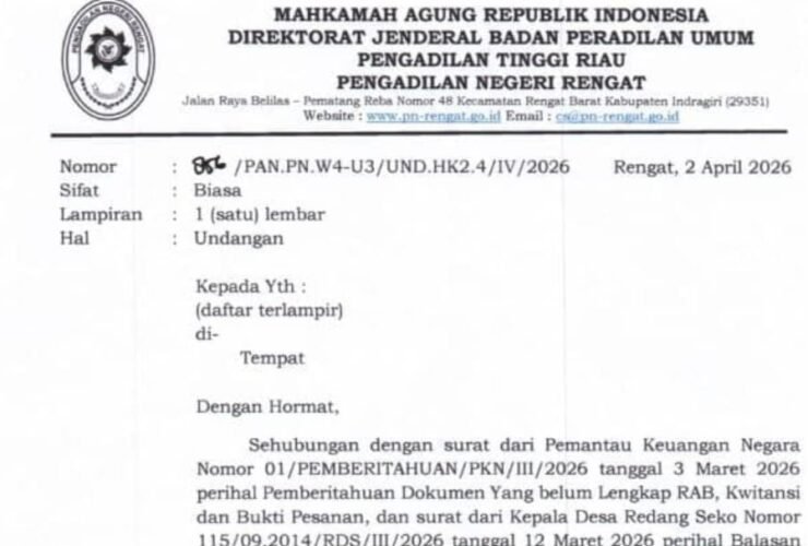 Sengketa Informasi Desa Redang Seko di Pengadilan Negeri Rengat.