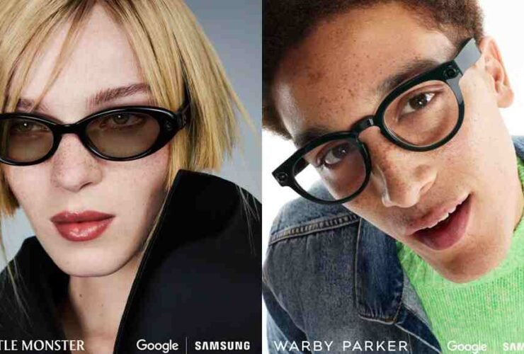 Seseorang menggunakan kacamata pintar Samsung untuk navigasi real-time.