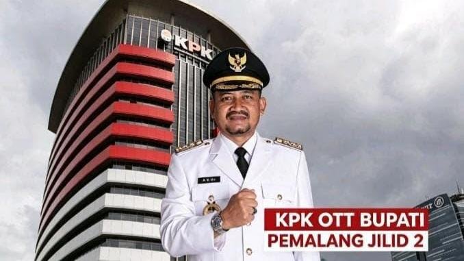 Bupati Pemalang Anom Widiyantoro diamankan KPK dalam operasi tangkap tangan (OTT) di Kabupaten Pemalang, Jawa Tengah.