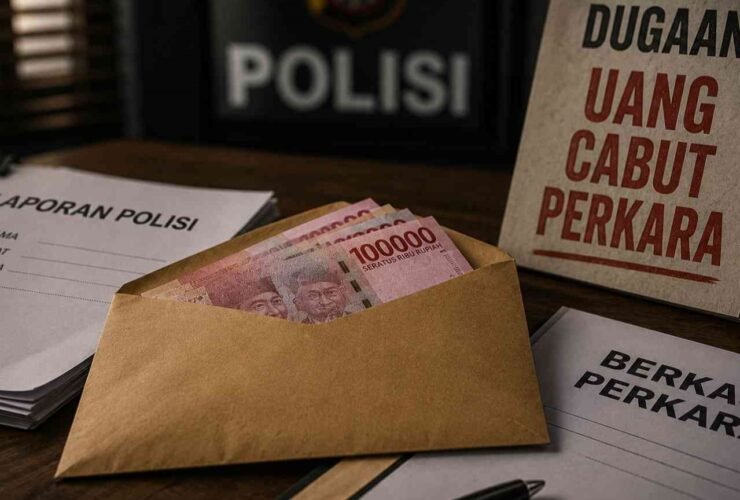 Ilustrasi dugaan uang cabut perkara yang menjadi sorotan publik.