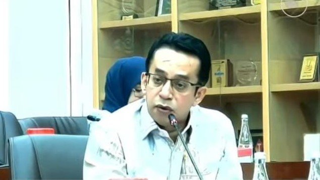 Anggota Komisi VI DPR RI Rizal Bawazier saat rapat kerja dengan Menteri Koperasi membahas penyelesaian kasus tiga BMT di Pekalongan.